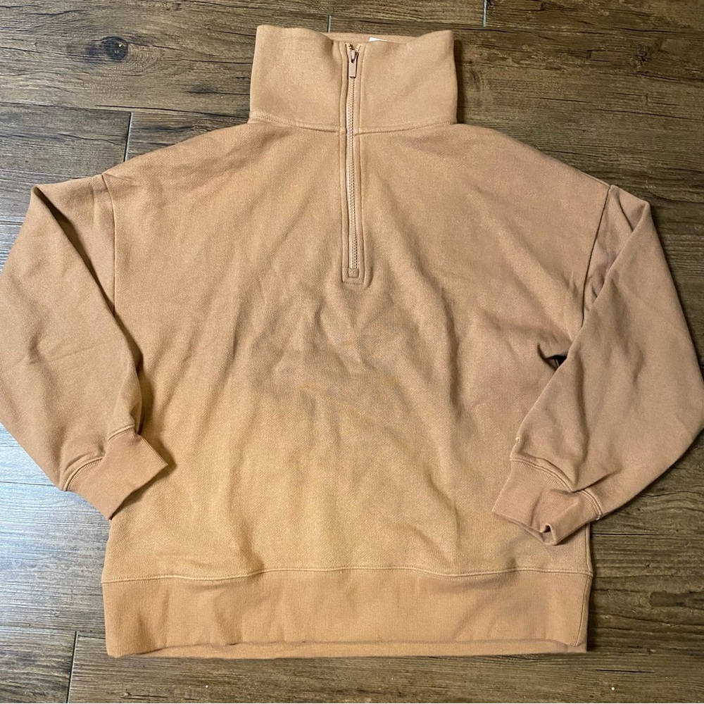Victoria Secret Half-Zip Pullover Sweatshirt - Camel